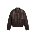 The Frankie Shop Belmont Faux Leather Jacket - Brown - Oversized Minimalist Jackets in Beige - Shop at Luxury Shoes 