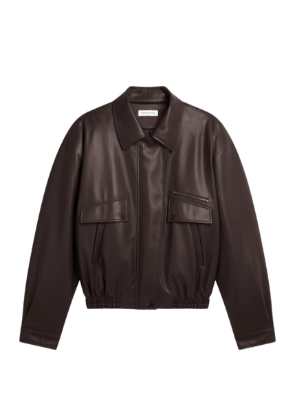 The Frankie Shop Belmont Faux Leather Jacket - Brown - Oversized Minimalist Jackets in Beige - Shop at Luxury Shoes 