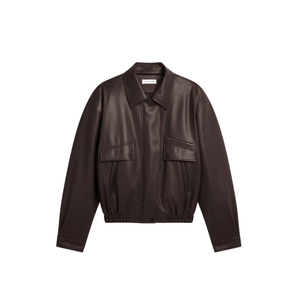 The Frankie Shop Belmont Faux Leather Jacket - Brown - Oversized Minimalist Jackets in Beige - Shop at Luxury Shoes 