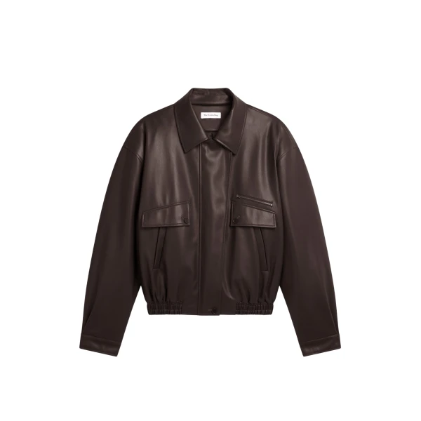 The Frankie Shop Belmont Faux Leather Jacket - Brown - Oversized Minimalist Jackets in Beige - Shop at Luxury Shoes 