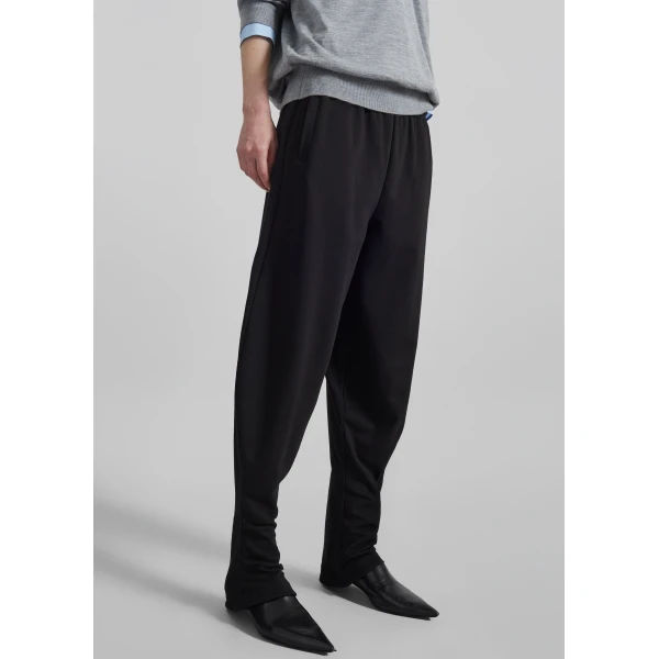 The Frankie Shop Bercy Curved Jersey Joggers - Black - Oversized Minimalist Pants in Black - Shop at Luxury Shoes 