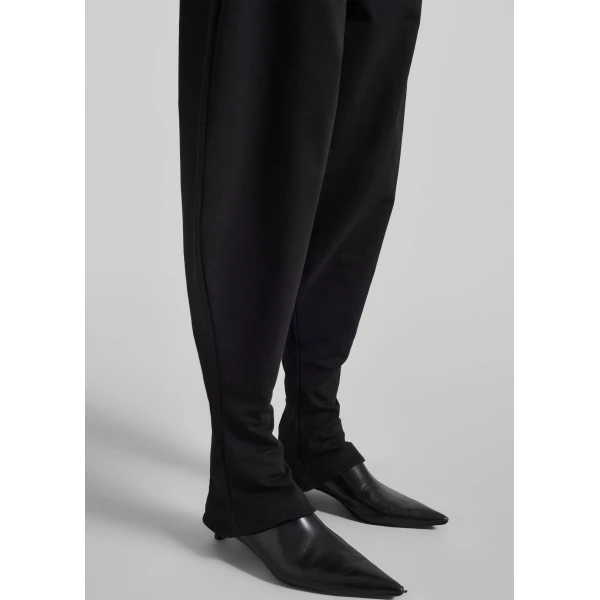 The Frankie Shop Bercy Curved Jersey Joggers - Black - Oversized Minimalist Pants in Black - Shop at Luxury Shoes 