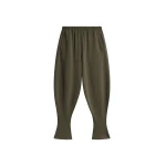 The Frankie Shop Bercy Curved Jersey Joggers - Olive - Oversized Minimalist Pants in Green - Shop at Luxury Shoes 