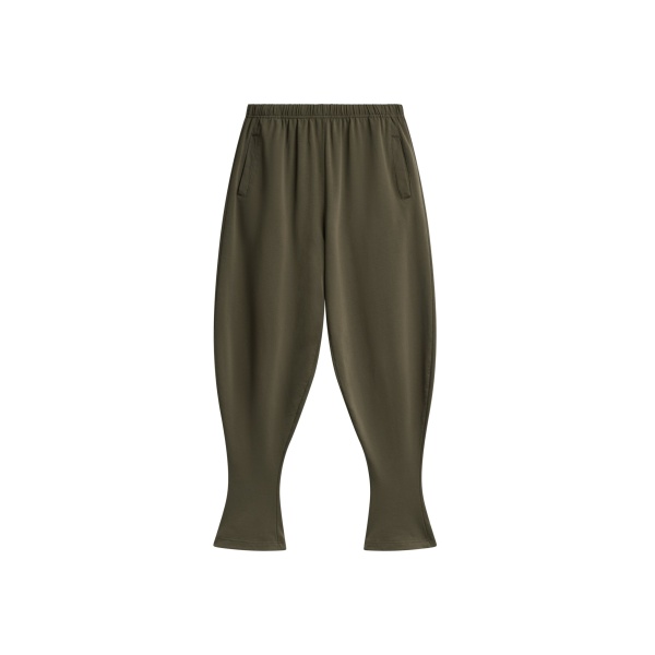 The Frankie Shop Bercy Curved Jersey Joggers - Olive - Oversized Minimalist Pants in Green - Shop at Luxury Shoes 
