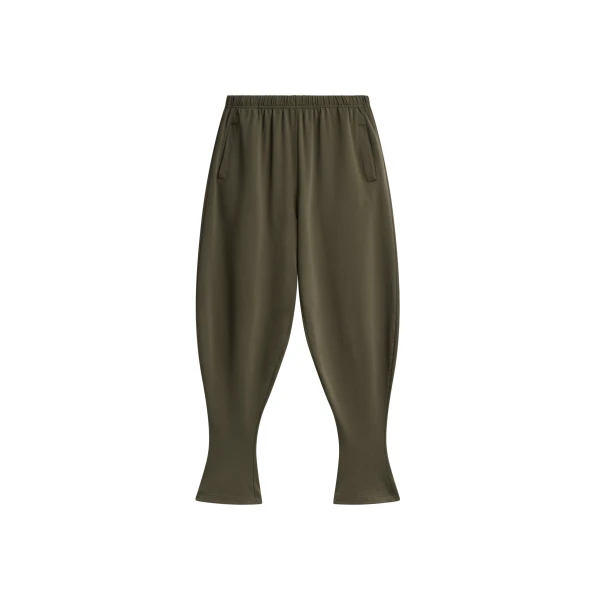 The Frankie Shop Bercy Curved Jersey Joggers - Olive - Oversized Minimalist Pants in Green - Shop at Luxury Shoes 