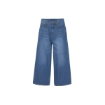 The Frankie Shop Besdon Denim Culottes - Medium Wash - Oversized Minimalist Pants in Grey - Shop at Luxury Shoes 