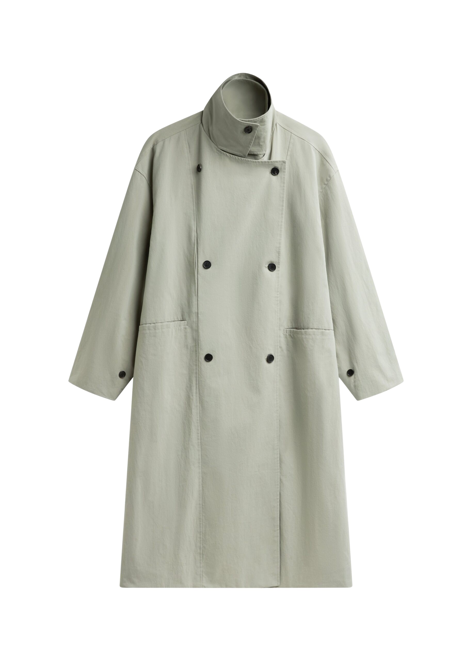 The Frankie Shop Besme Layered Trench Coat – Sage