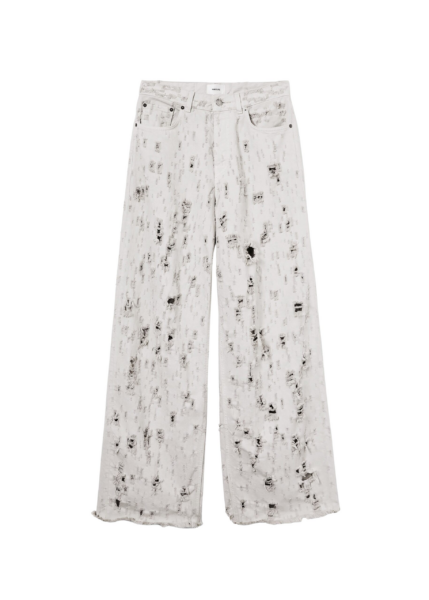 The Frankie Shop Bethany Bull Destroy Jeans - Wind Grey - Oversized Minimalist Pants in Grey - Shop at Luxury Shoes 