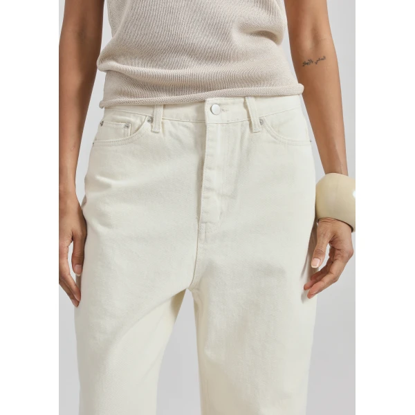 The Frankie Shop Bexley Jeans - Cream - Oversized Minimalist Pants in White - Shop at Luxury Shoes 