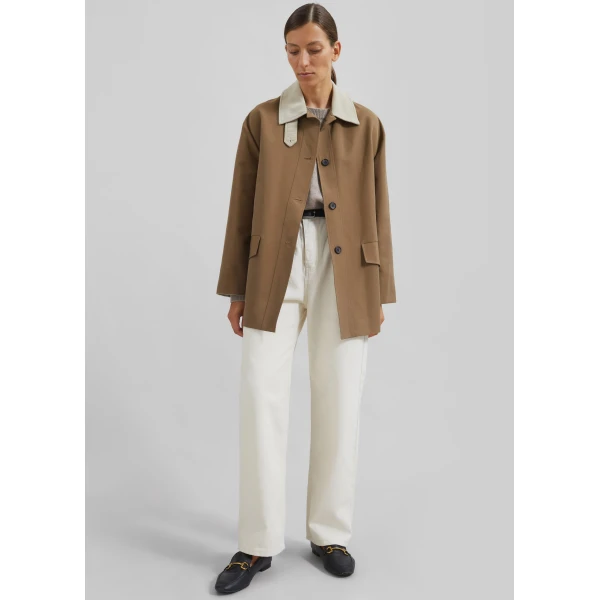 The Frankie Shop Bexley Jeans - Cream - Oversized Minimalist Pants in White - Shop at Luxury Shoes 