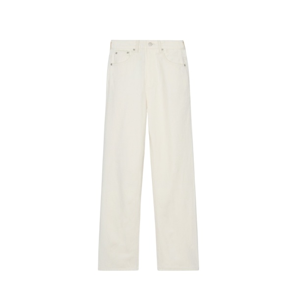 The Frankie Shop Bexley Jeans - Cream - Oversized Minimalist Pants in White - Shop at Luxury Shoes 