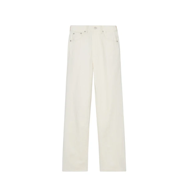 The Frankie Shop Bexley Jeans - Cream - Oversized Minimalist Pants in White - Shop at Luxury Shoes 