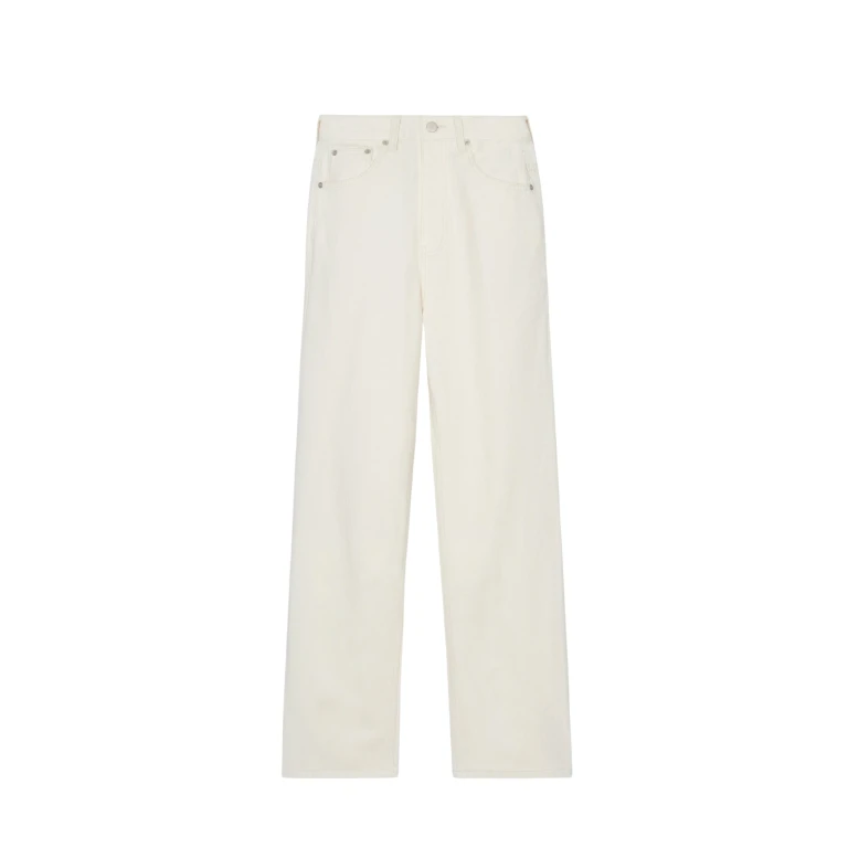 The Frankie Shop Bexley Jeans - Cream - Oversized Minimalist Pants in White - Shop at Luxury Shoes 