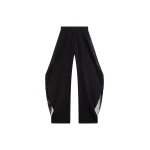 The Frankie Shop Bianca Fringed Barrel Leg Pants - Black - Oversized Minimalist Pants in Black - Shop at Luxury Shoes 