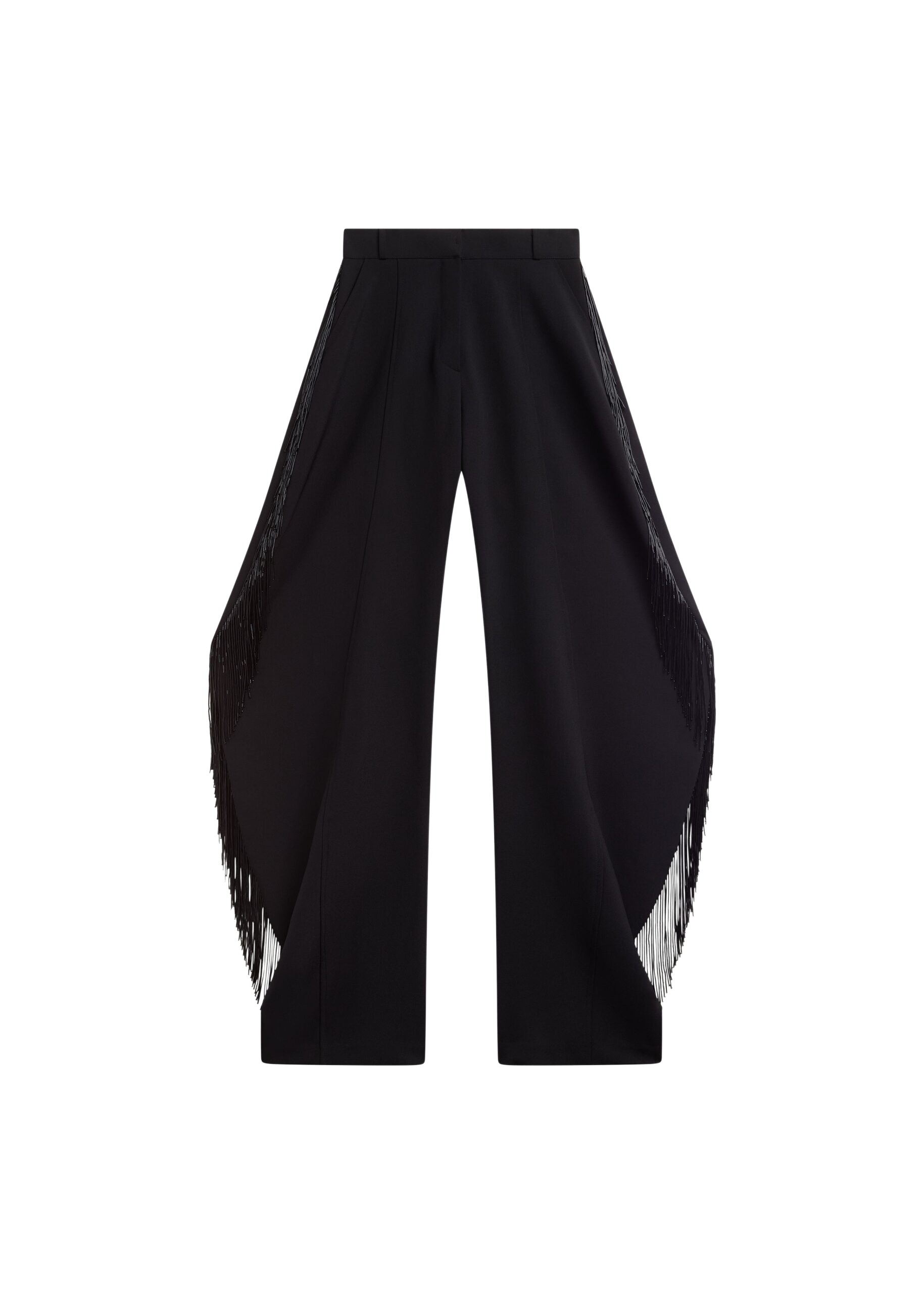 The Frankie Shop Bianca Fringed Barrel Leg Pants – Black