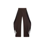 The Frankie Shop Bianca Fringed Barrel Leg Pants - Brown - Oversized Minimalist Pants in Beige - Shop at Luxury Shoes 
