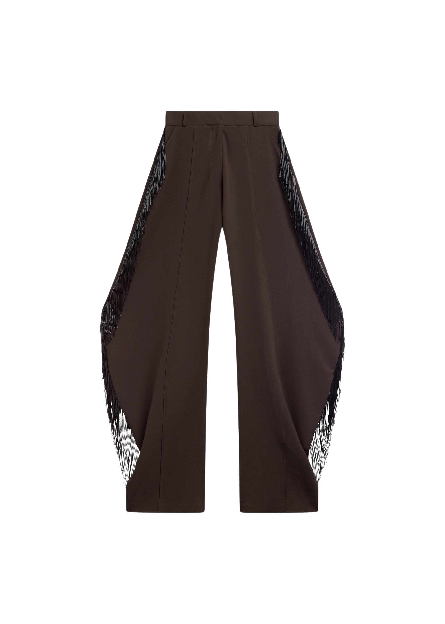 The Frankie Shop Bianca Fringed Barrel Leg Pants – Brown
