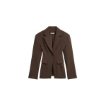The Frankie Shop Bianca Hourglass Blazer - Brown - Oversized Minimalist Jackets in Beige - Shop at Luxury Shoes 