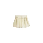 The Frankie Shop Bicos Sheer Mini Track Shorts - Pale Yellow - Oversized Minimalist Shorts in Yellow - Shop at Luxury Shoes 