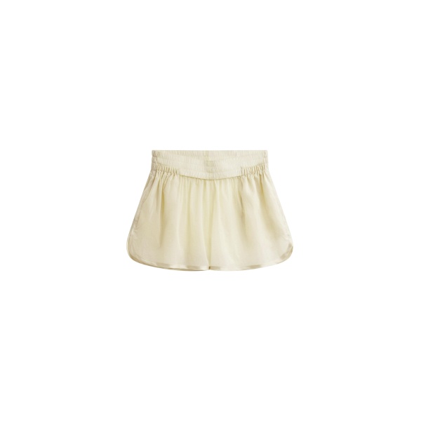 The Frankie Shop Bicos Sheer Mini Track Shorts - Pale Yellow - Oversized Minimalist Shorts in Yellow - Shop at Luxury Shoes 