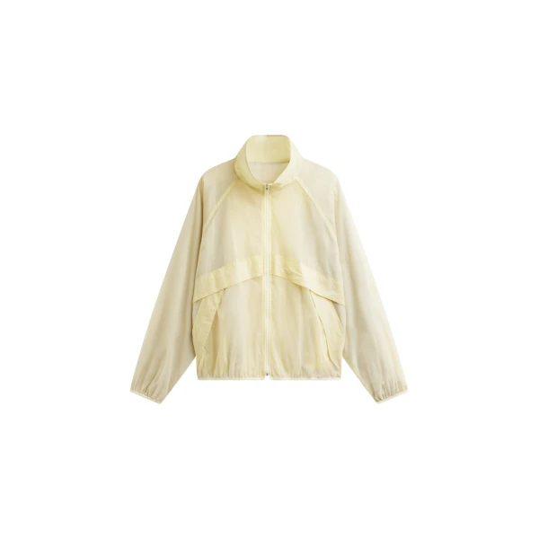 The Frankie Shop Bicos Sheer Track Jacket - Pale Yellow - Oversized Minimalist Jackets in Yellow - Shop at Luxury Shoes 
