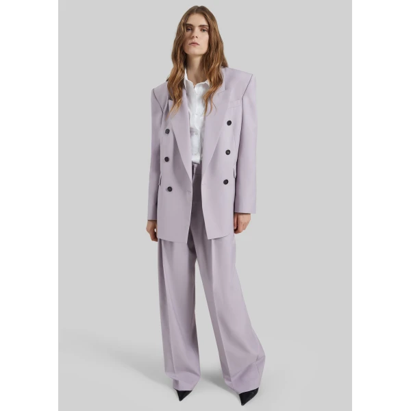 The Frankie Shop Bielsa Pleated Trousers - Lavender - Oversized Minimalist Pants in Purple - Shop at Luxury Shoes 