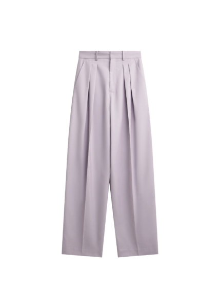 The Frankie Shop Bielsa Pleated Trousers - Lavender - Oversized Minimalist Pants in Purple - Shop at Luxury Shoes 