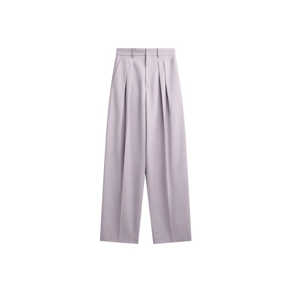 The Frankie Shop Bielsa Pleated Trousers - Lavender - Oversized Minimalist Pants in Purple - Shop at Luxury Shoes 