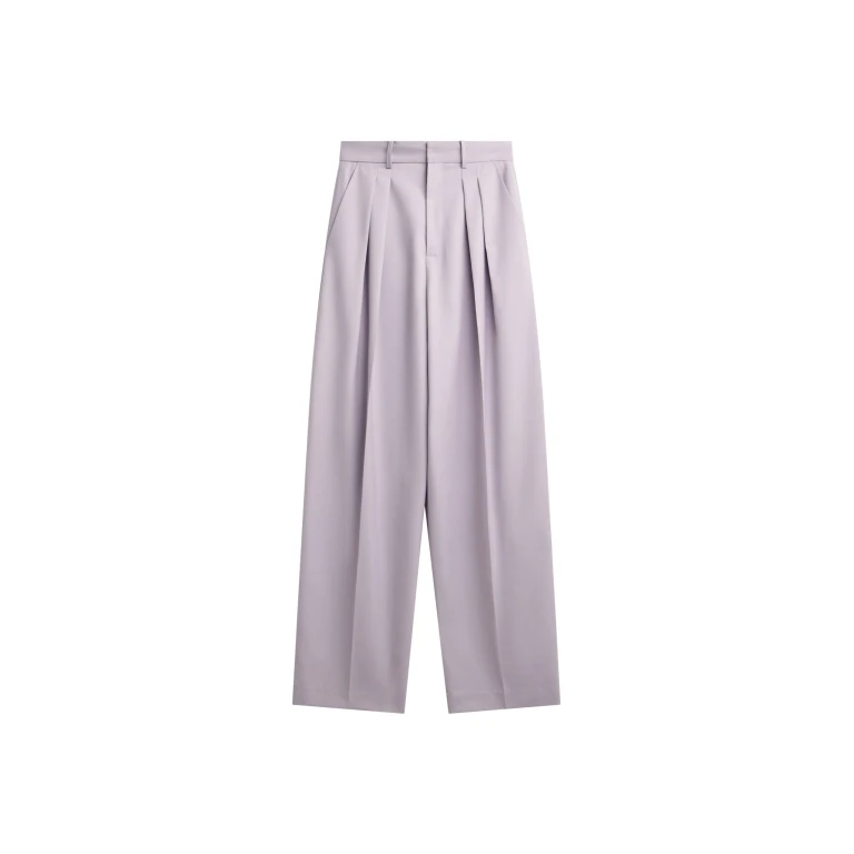 The Frankie Shop Bielsa Pleated Trousers - Lavender - Oversized Minimalist Pants in Purple - Shop at Luxury Shoes 