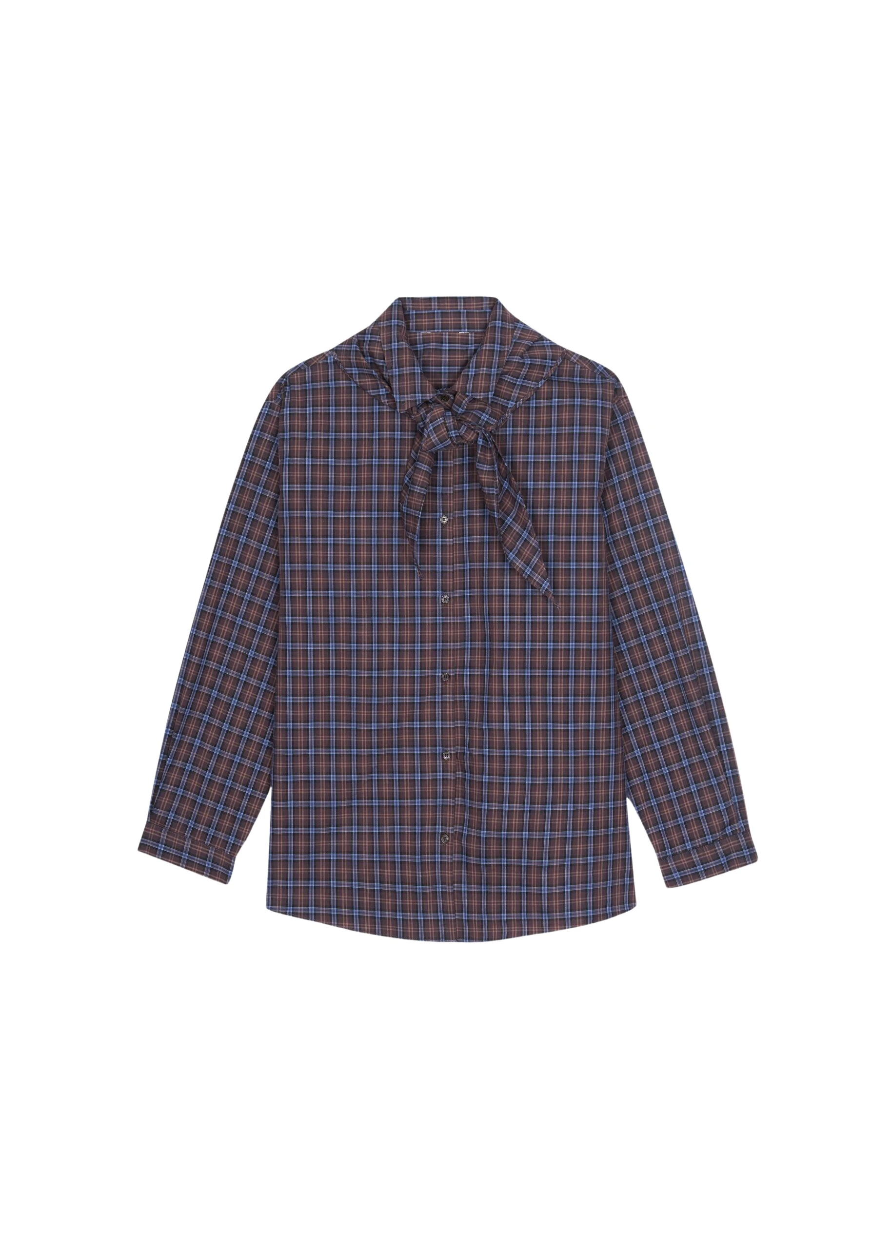 The-Frankie-Shop-Bitry-Scarf-Shirt-Brown-Plaid-coveti-scaled76822_nobg The Frankie Shop Bitry Scarf Shirt - Brown Plaid - Oversized Minimalist Tops in Multicolour - Shop at Luxury Shoes