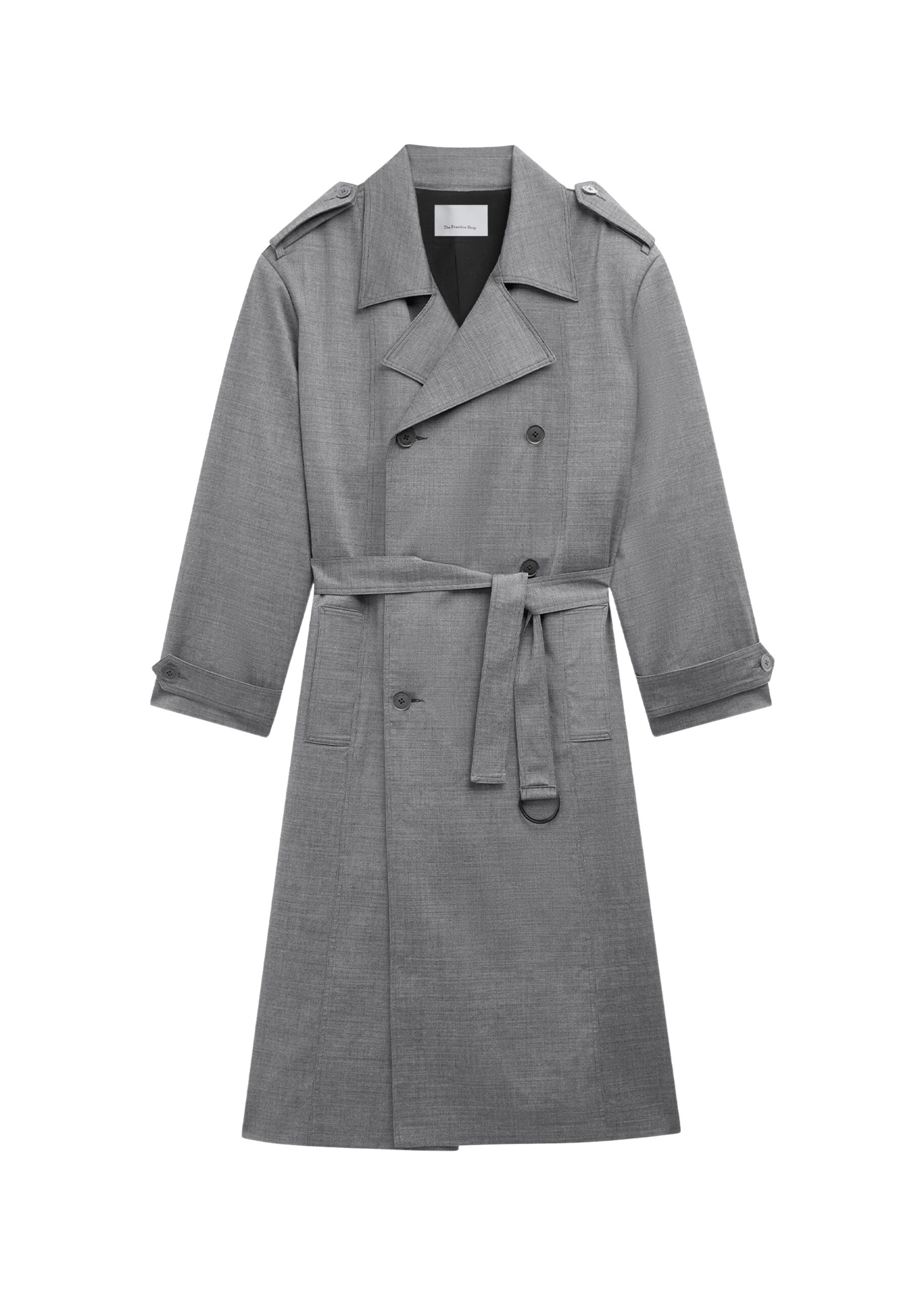 The Frankie Shop Bleecker Trench Coat – Grey Melange