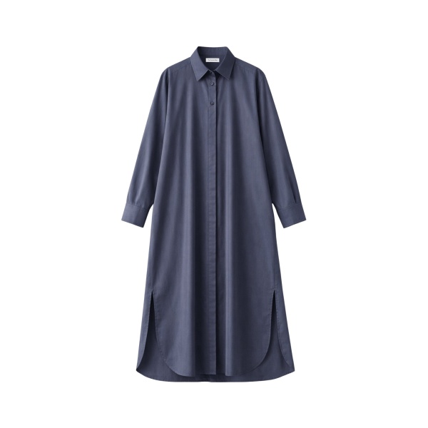 The Frankie Shop Bloom Organic Cotton Shirt Dress - Charcoal - Oversized Minimalist Dresses in Grey - Shop at Luxury Shoes 
