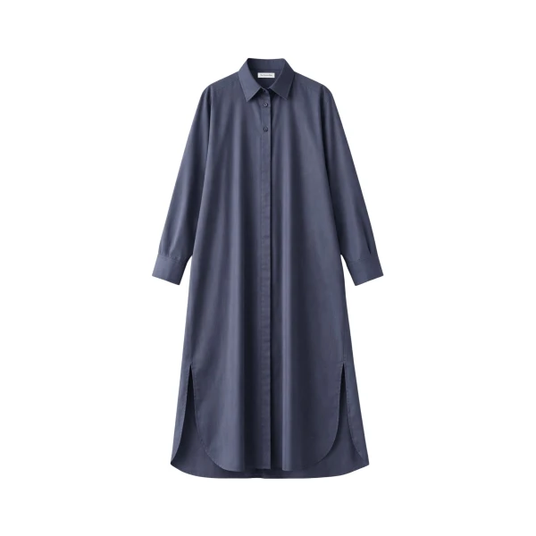 The Frankie Shop Bloom Organic Cotton Shirt Dress - Charcoal - Oversized Minimalist Dresses in Grey - Shop at Luxury Shoes 