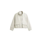 The Frankie Shop Brasov Bubble-Hem Jacket - Light Beige - Oversized Minimalist Jackets in Beige - Shop at Luxury Shoes 