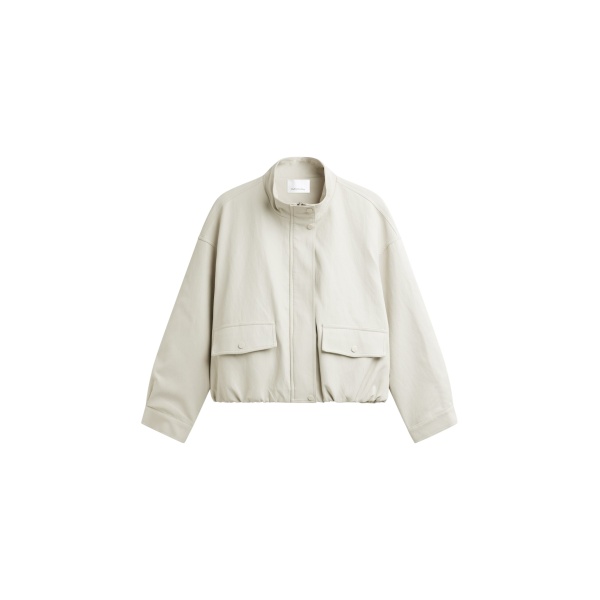 The Frankie Shop Brasov Bubble-Hem Jacket - Light Beige - Oversized Minimalist Jackets in Beige - Shop at Luxury Shoes 
