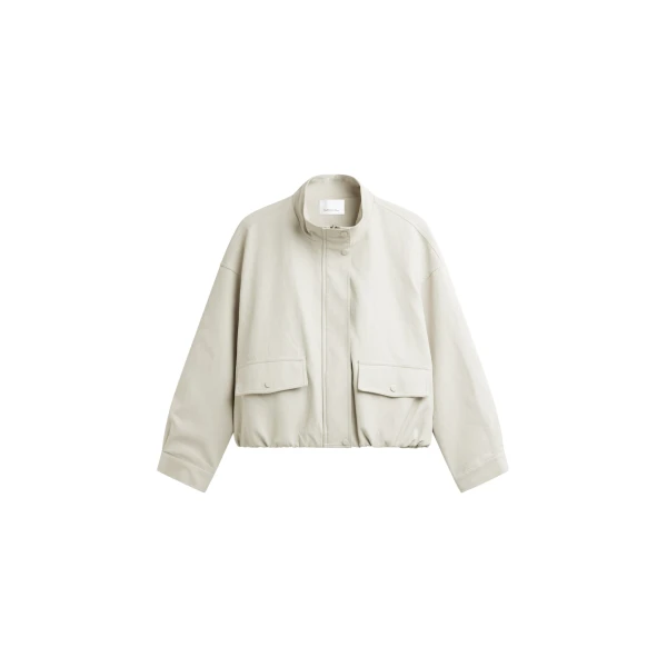 The Frankie Shop Brasov Bubble-Hem Jacket - Light Beige - Oversized Minimalist Jackets in Beige - Shop at Luxury Shoes 