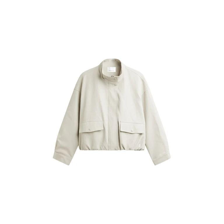 The Frankie Shop Brasov Bubble-Hem Jacket - Light Beige - Oversized Minimalist Jackets in Beige - Shop at Luxury Shoes 