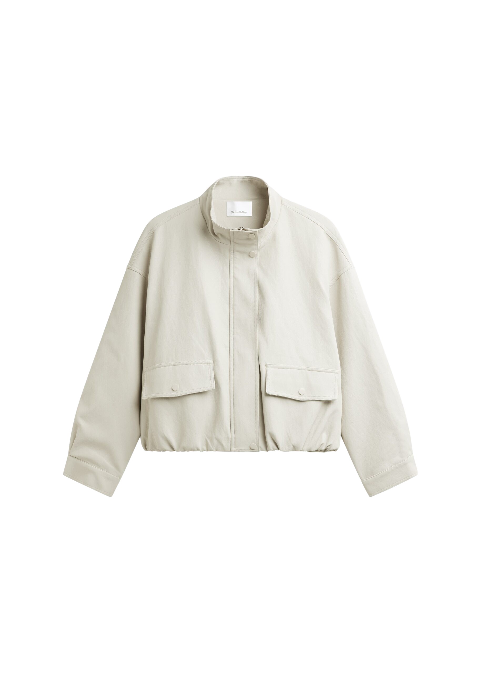 The Frankie Shop Brasov Bubble-Hem Jacket – Light Beige