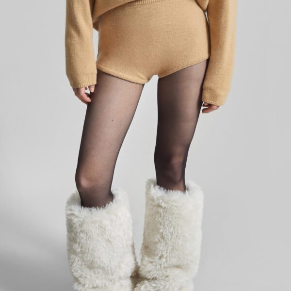 The Frankie Shop Bresica Knit Hot Pants – Camel, view 3
