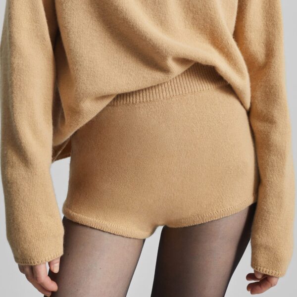 The Frankie Shop Bresica Knit Hot Pants – Camel, view 4