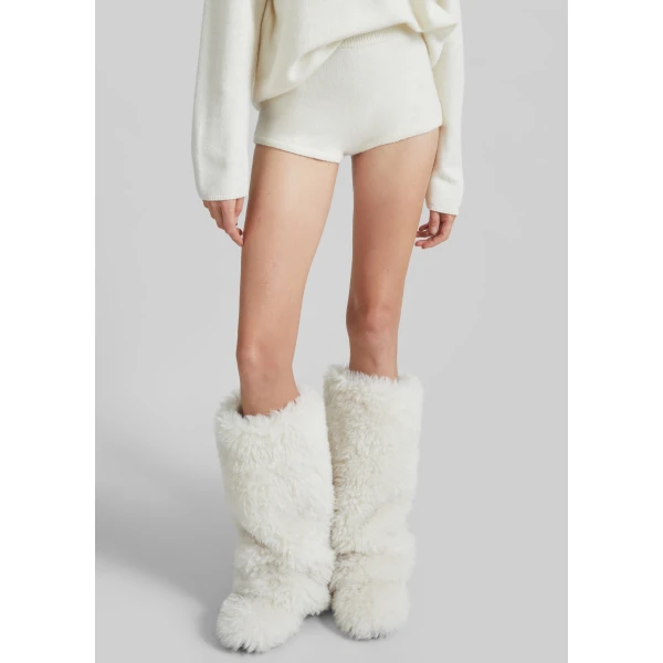 The Frankie Shop Bresica Knit Hot Pants – Ivory, view 2