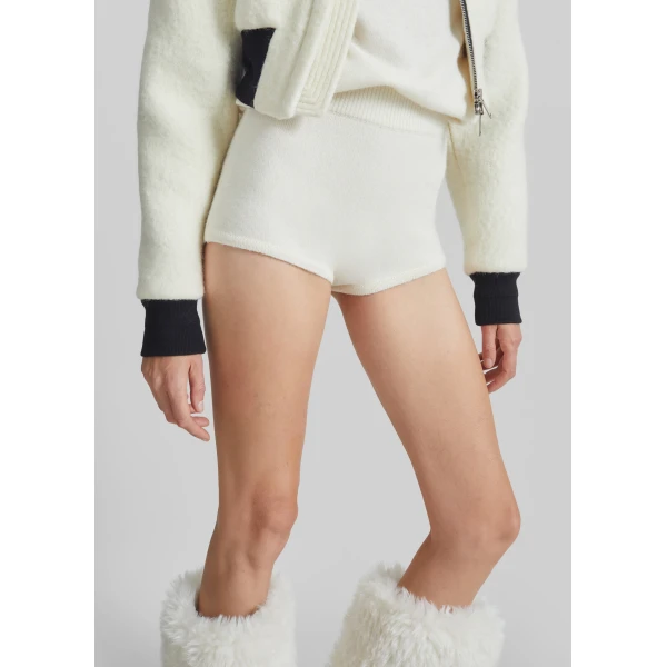 The Frankie Shop Bresica Knit Hot Pants – Ivory, view 4