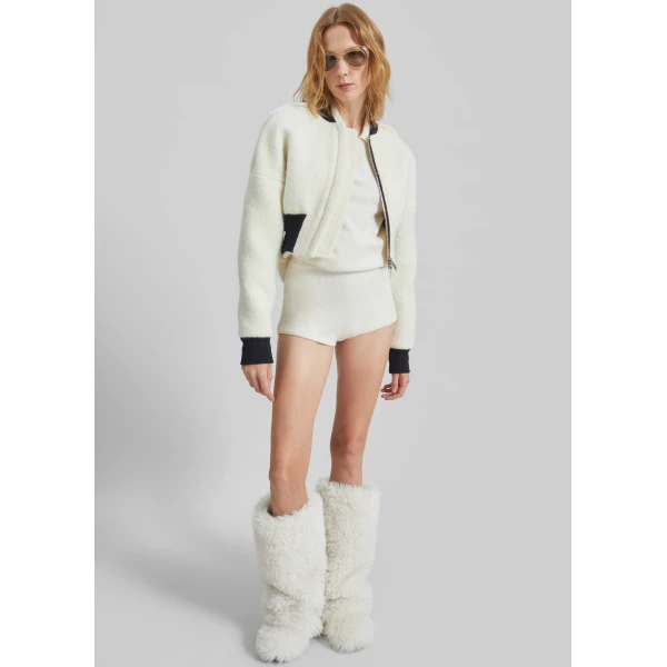 The Frankie Shop Bresica Knit Hot Pants – Ivory, view 5