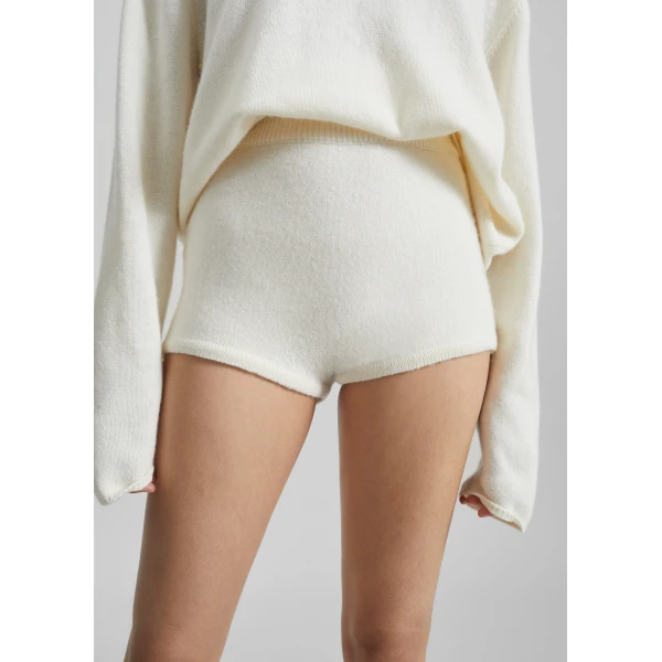 The Frankie Shop Bresica Knit Hot Pants – Ivory, view 6