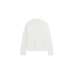 The Frankie Shop Bresica Knit Polo Sweater – Ivory