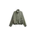 The Frankie Shop Breya Fluid Jacket - Moss Green - Oversized Minimalist Jackets in Green - Shop at Luxury Shoes 