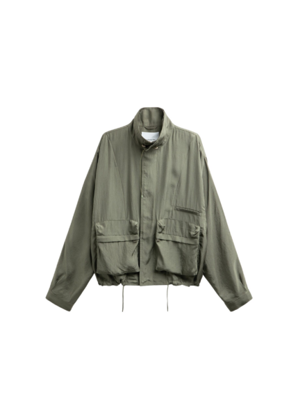 The Frankie Shop Breya Fluid Jacket - Moss Green - Oversized Minimalist Jackets in Green - Shop at Luxury Shoes 