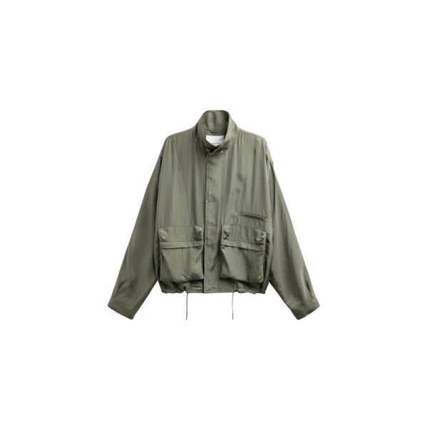 The Frankie Shop Breya Fluid Jacket - Moss Green - Oversized Minimalist Jackets in Green - Shop at Luxury Shoes 