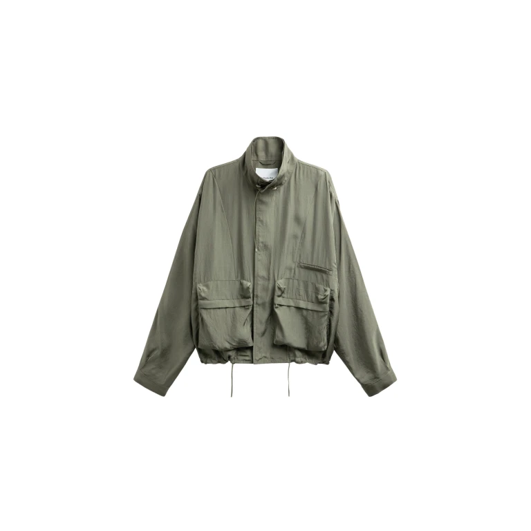 The Frankie Shop Breya Fluid Jacket - Moss Green - Oversized Minimalist Jackets in Green - Shop at Luxury Shoes 