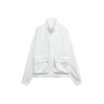 The Frankie Shop Breya Fluid Jacket - White - Oversized Minimalist Jackets in White - Shop at Luxury Shoes 